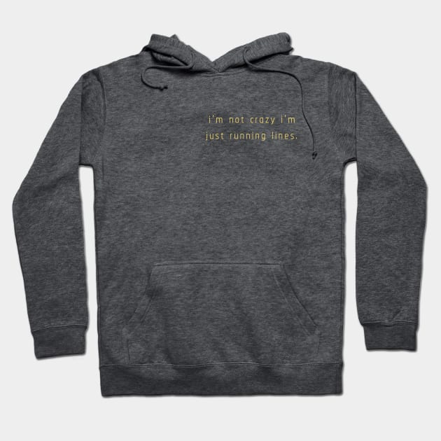 i'm not crazy i'm just running lines - yellow Hoodie by Yes My Dear Designs